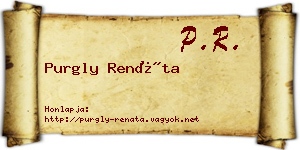 Purgly Renáta névjegykártya